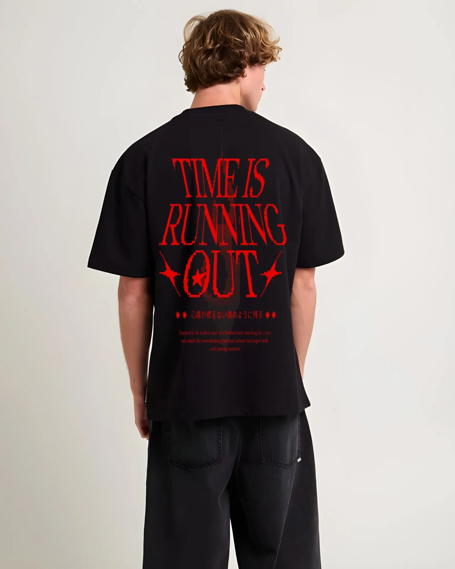 ZOKXE Time IS Running Out Oversized Tee - Black